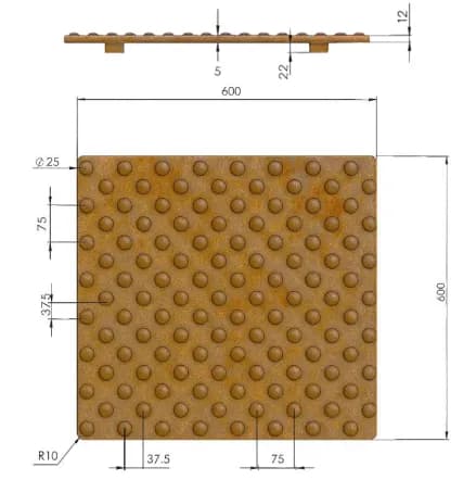 Detalhe do acabamento Corten
