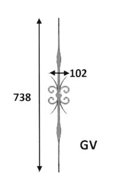 Balustrada, guarda-corpo trabalhada em ferro fundido