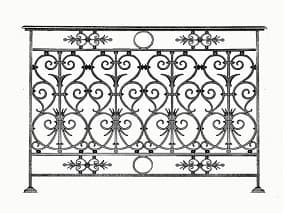 Balustrada, guarda-corpo trabalhada em ferro fundido