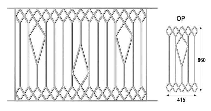 Balustrada, guarda-corpo trabalhada em ferro fundido