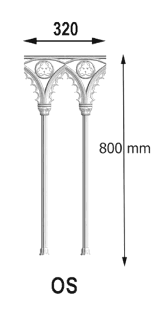 Balustrada, guarda-corpo trabalhada em ferro fundido
