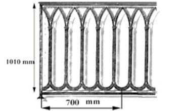 Balustrada, guarda-corpo trabalhada em ferro fundido