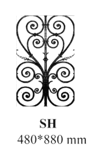 Balustrada, guarda-corpo trabalhada em ferro fundido