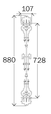 Balustrada, guarda-corpo trabalhada em ferro fundido