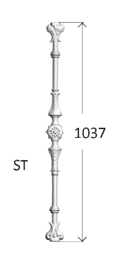 Balustrada, guarda-corpo trabalhada em ferro fundido