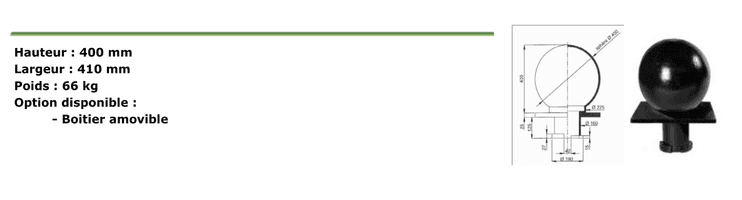 Borne esfera sobre platina