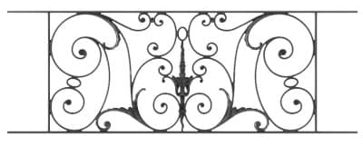 Grade de varanda, guarda-corpo de ferro fundido — ref X