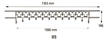 Barra de apoio de janela em ferro fundido — ref BS